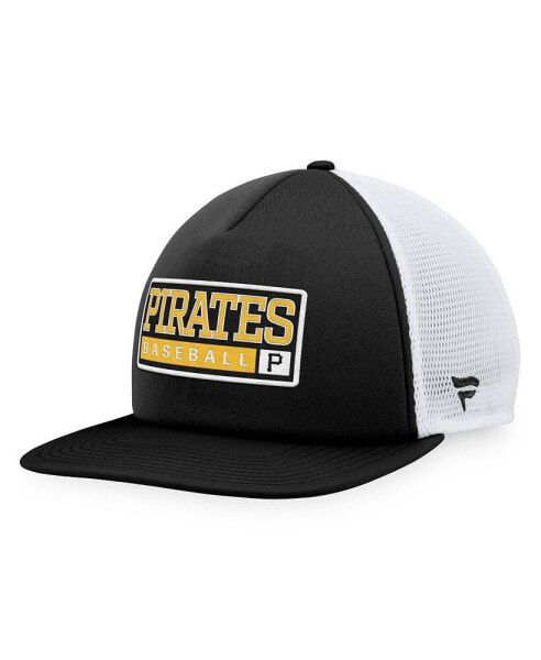 Men's Black, White Pittsburgh Pirates Foam Trucker Snapback Hat