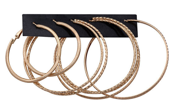 Gold hoop earrings set (3 pairs)