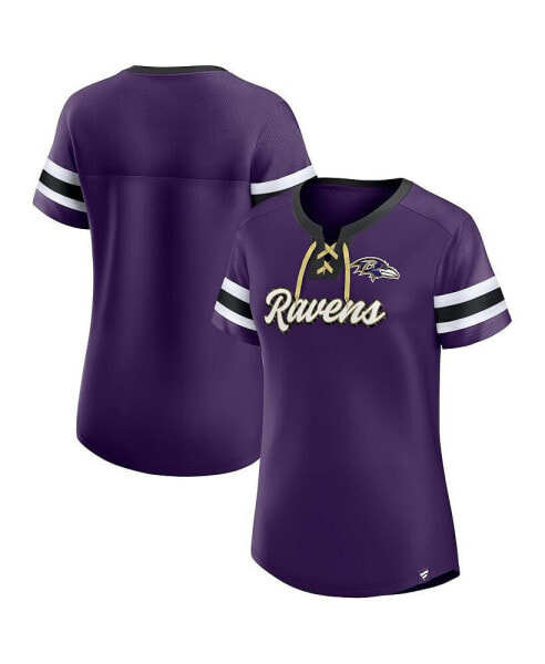 Women's Purple Baltimore Ravens Original State Lace-Up T-shirt