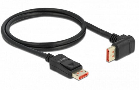 Delock DisplayPort cable male straight to male 90° upwards angled 8K 60 Hz 1 m - 1 m - DisplayPort - DisplayPort - Male - Male - 7680 x 4320 pixels