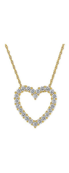 Macy's cubic Zirconia Heart Pendant Necklace in Sterling Silver