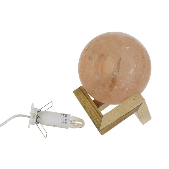 Декоративная настольная лампа DKD Home Decor Коричневый Розовый Соль древесина акации 15 W 220 V 15 х 15 х 20 см
