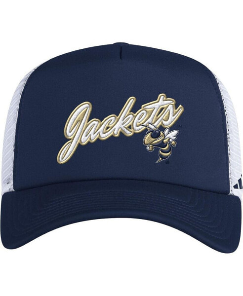 Men's Navy Georgia Tech Yellow Jackets Script Trucker Snapback Hat