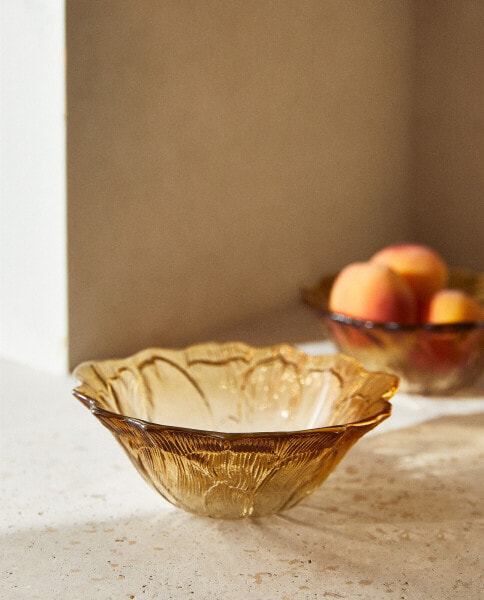 Flower glass bowl