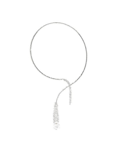 Women's Silver Bling Drop Necklace