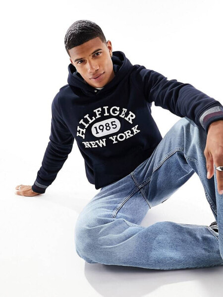 Tommy Hilfiger monotype collegiate hoodie in desert sky