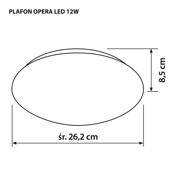 Activejet AJE-OPERA LED plafond 12W - 18 bulb(s) - LED - Non-changeable bulb(s) - 4000 K - 1000 lm - IP20