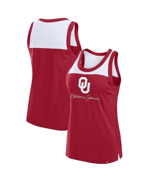 Women's Crimson Oklahoma Sooners Crosley Colorblock Tank Top