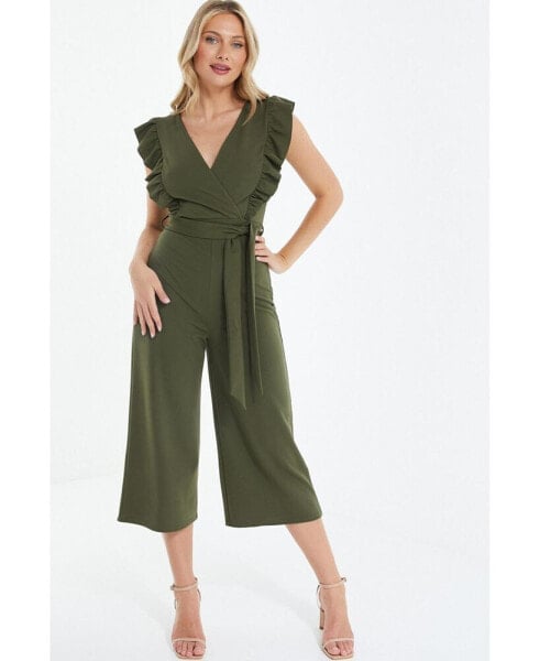 Комбинезон QUIZ Frill Detail Culotte Jumpsuit