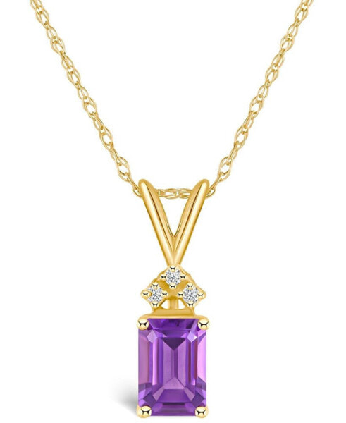 Amethyst (1 ct. t.w.) and Diamond Accent Pendant Necklace in 14K Yellow Gold or 14K White Gold