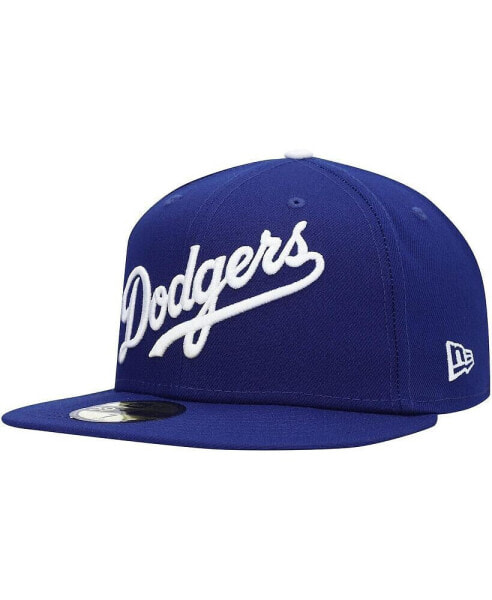 Men's Royal Los Angeles Dodgers Logo White 59FIFTY Fitted Hat