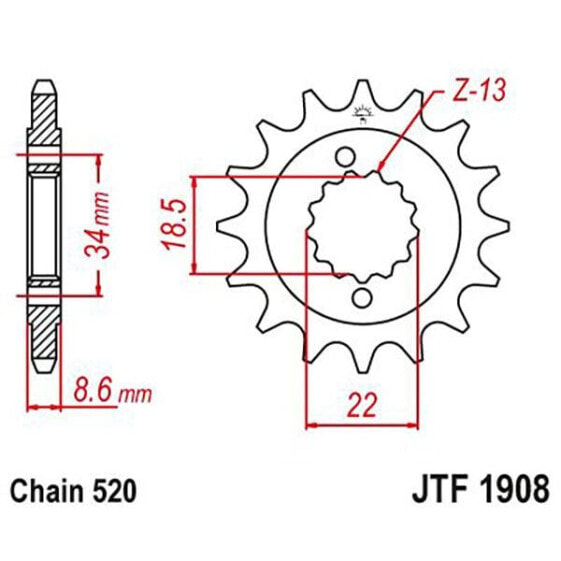 JT SPROCKETS 520 JTF1908.15 Steel Front Sprocket