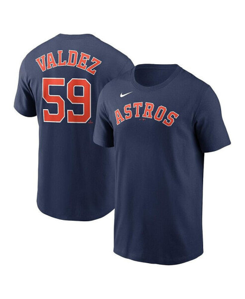 Men's Framber Valdez Navy Houston Astros Player Name and Number T-shirt