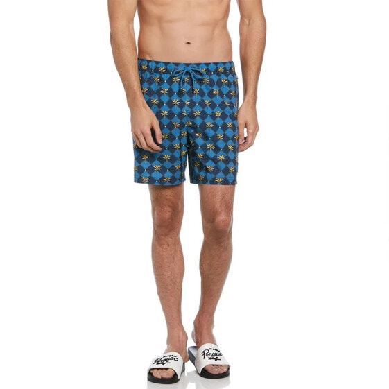 ORIGINAL PENGUIN Recycled Polyester Stretch Palm Tiles swimming boxer