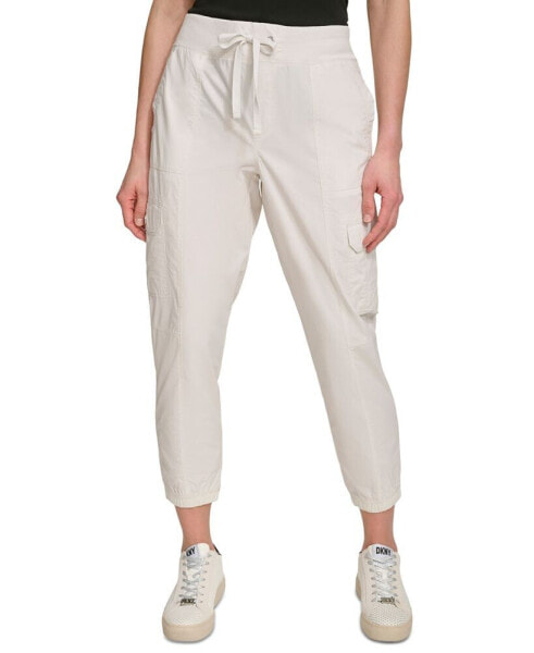 Брюки спортивные DKNY женские из хлопка с кулиской и карманамиCargo Joggers