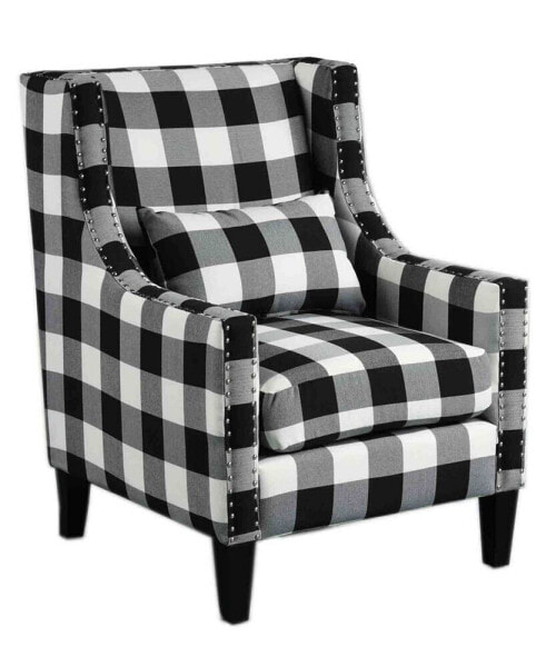 Glenn with Nailhead Trim Arm Chair, Checkered Pattern