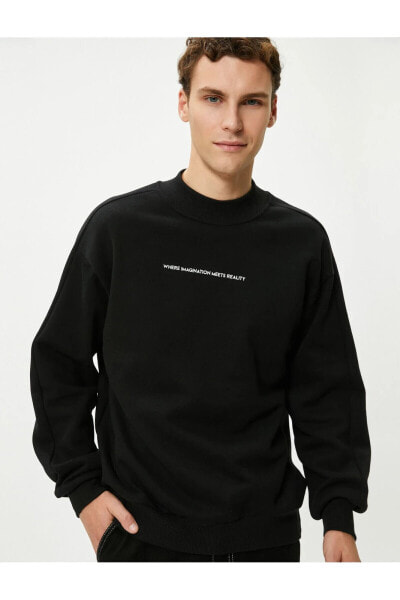 Erkek Sweatshirt Siyah 4wam70049mk