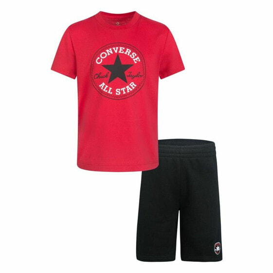 Спортивный костюм для детей Converse Core Tee Ft Short Черный Розовый
