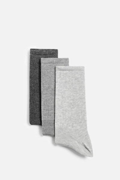 PACK OF 3 RIBBED SOCKS