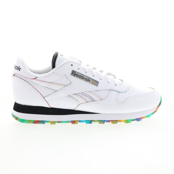 Reebok Classic Leather Pride Mens White Leather Lifestyle Sneakers Shoes