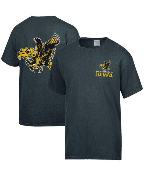 Men's Charcoal Distressed Iowa Hawkeyes Vintage-Like Logo T-shirt