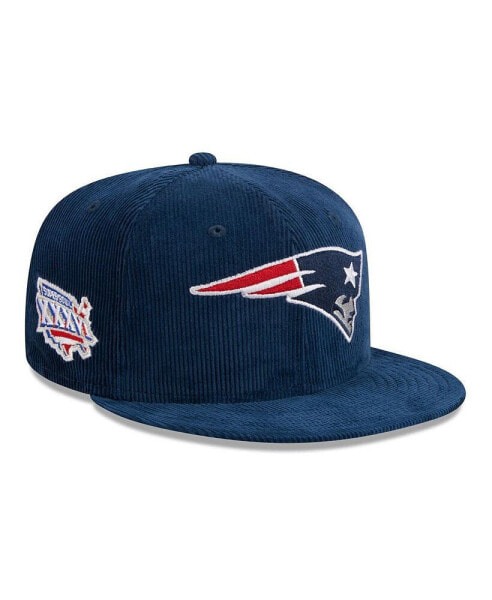 Men's Navy New England Patriots Throwback Cord 59FIFTY Fitted Hat