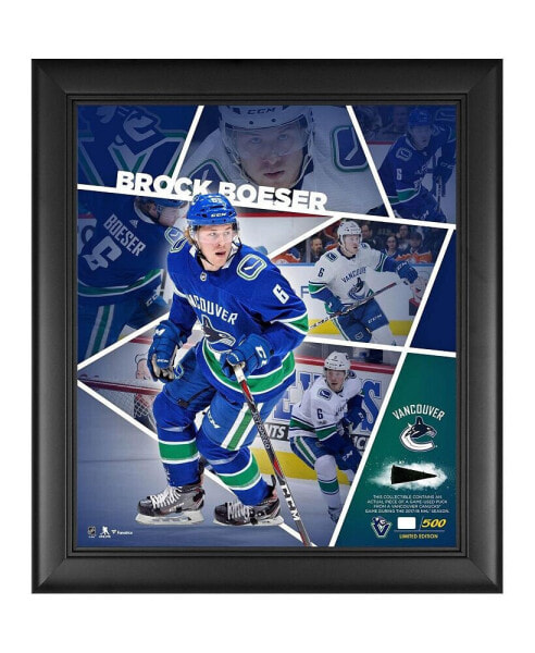 Brock Boeser Vancouver Canucks Framed 15'' x 17'' Impact Player Collage with a Piece of Game-Used Puck - Limited Edition of 500