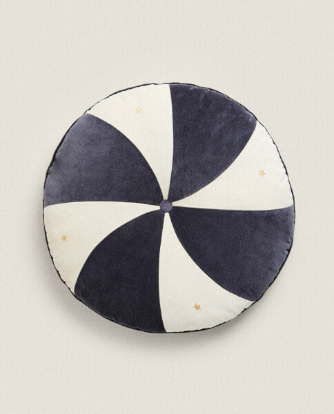 Children’s round velvet fuzzy cushion