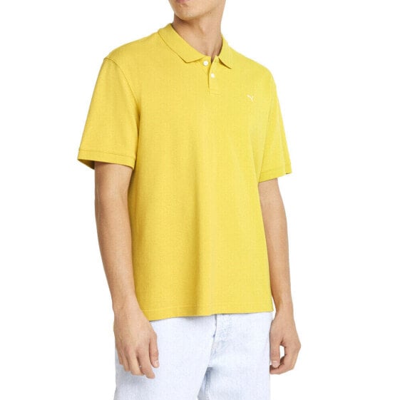 Puma Mmq Short Sleeve Polo Shirt Mens Yellow Casual 533469-31