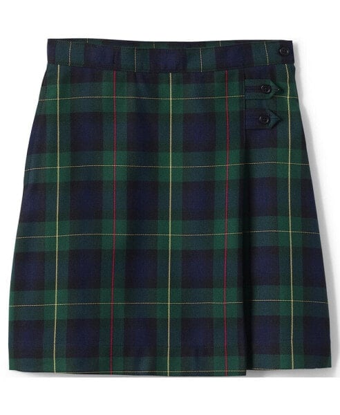 Big Girls School Uniform Slim Plaid A-line Skirt Below the Knee