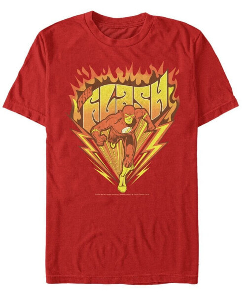 DC Men's The Flash Retro Fast as Lightning Logo Short Sleeve T-Shirt