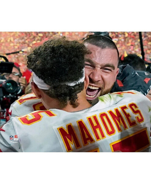 Travis Kelce and Patrick Mahomes Kansas City Chiefs Unsigned Super Bowl LVII Champions Celebration 20" x 24" Photograph