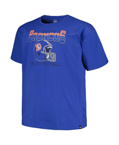 Men's Royal Distressed Denver Broncos Big and Tall Time Lock Franklin T-shirt