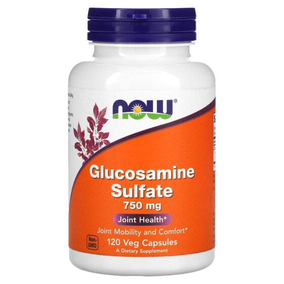 Витамины и БАДы для суставов NOW Глюкозамин сульфат, 750 мг, 120 капсул (растительные)
