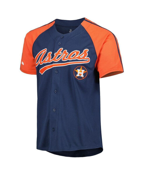 Men's Navy Houston Astros Button-Down Raglan Fashion Jersey