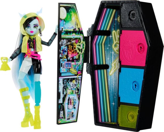 Mattel Monster High Frankie Stein Straszysekrety Seria 3 Neonowa Zestaw z lalką (HNF79)