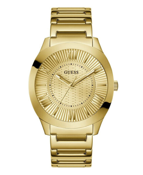 Men's Analog Gold-Tone 100% Steel Watch 44mm