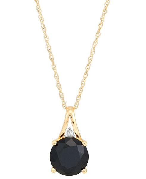 Macy's onyx & Diamond Accent 18" Pendant Necklace in 14k Gold