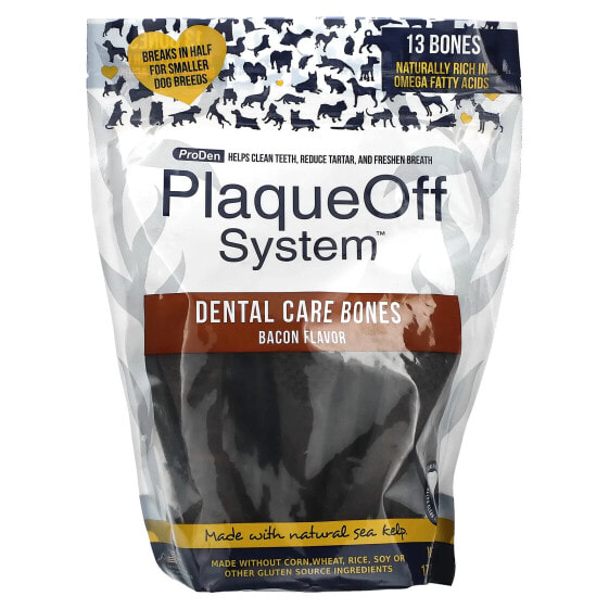 PlaqueOff System, Dental Care Bones, For Dogs, Bacon, 13 Bones, 17 oz (482 g)