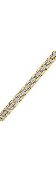 Men's Diamond (1/4 ct.t.w.) Bracelet in Stainless Steel and Yellow IP