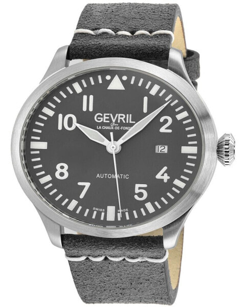 Часы Gevril Vaughn Gray Leather 44mm