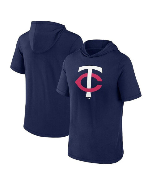 Men's Navy Minnesota Twins Short Sleeve Hoodie T-shirt