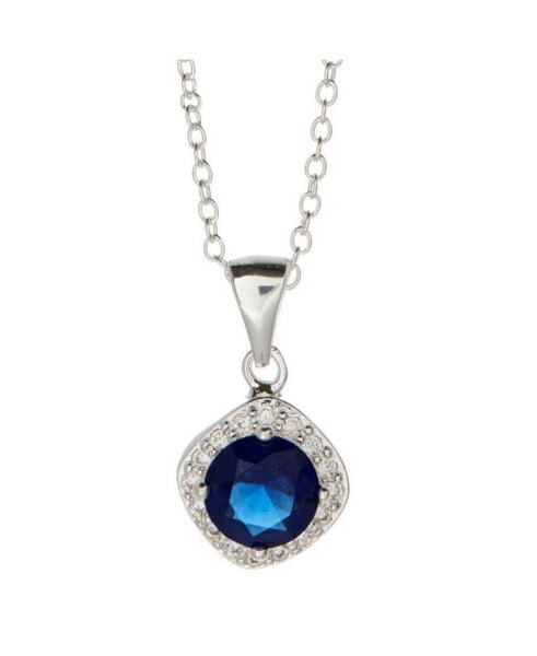 Windsor Necklace With Blue Crystal Pendant Necklace