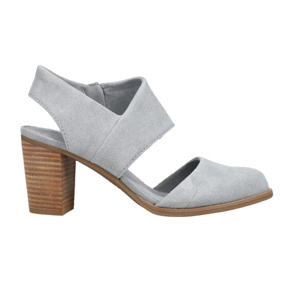 TOMS Majorca Closed Toe Block Heels Womens Grey Casual Sandals 10018245T