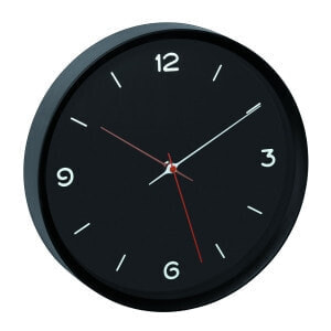 TFA Dostmann Analogue wall clock, Wall, Quartz clock, Round, Black, Plastic, Glass