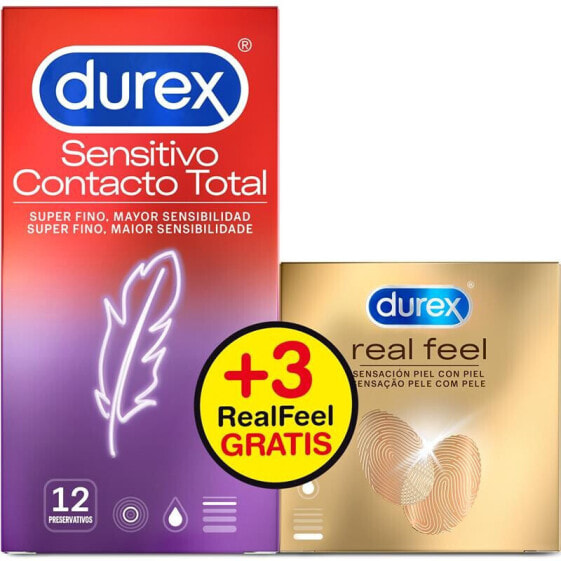 Презервативы Durex Total Contact 12 штук и Real Feel 3 штуки
