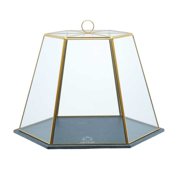 ARTESA Glass Dome For Serving With Slate Base