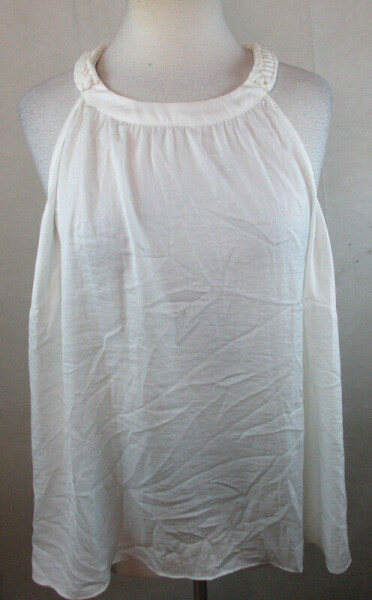 Thalia Sodi Women's Sleeveless Strappy Back Halter Top Ivory Size M