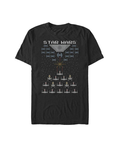Men's Star Wars Pixel Fight in Space 8-Bit Short Sleeve T-shirt