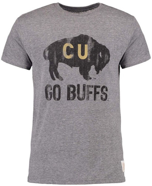 Men's Heathered Gray Colorado Buffaloes Go Buffs Vintage-Inspired Tri-Blend T-shirt